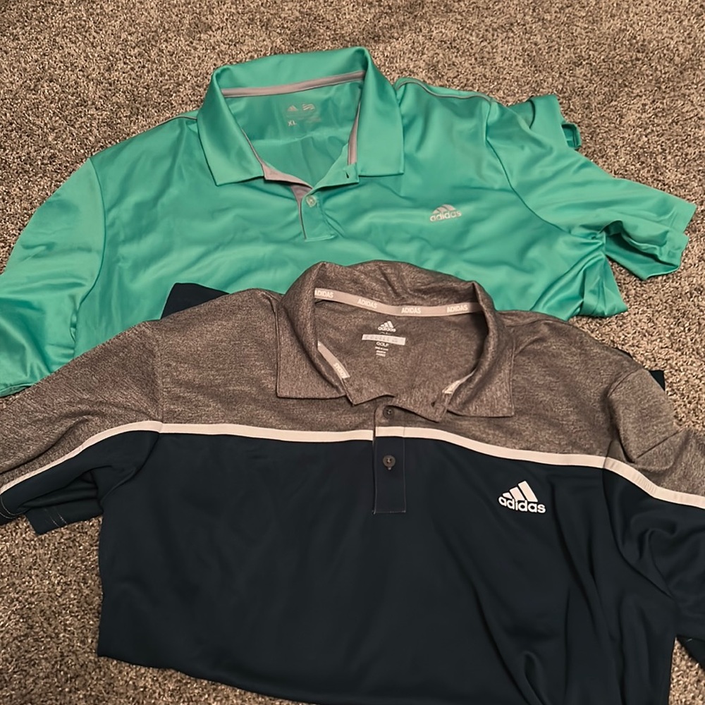 2 Adidas Golf Shirts